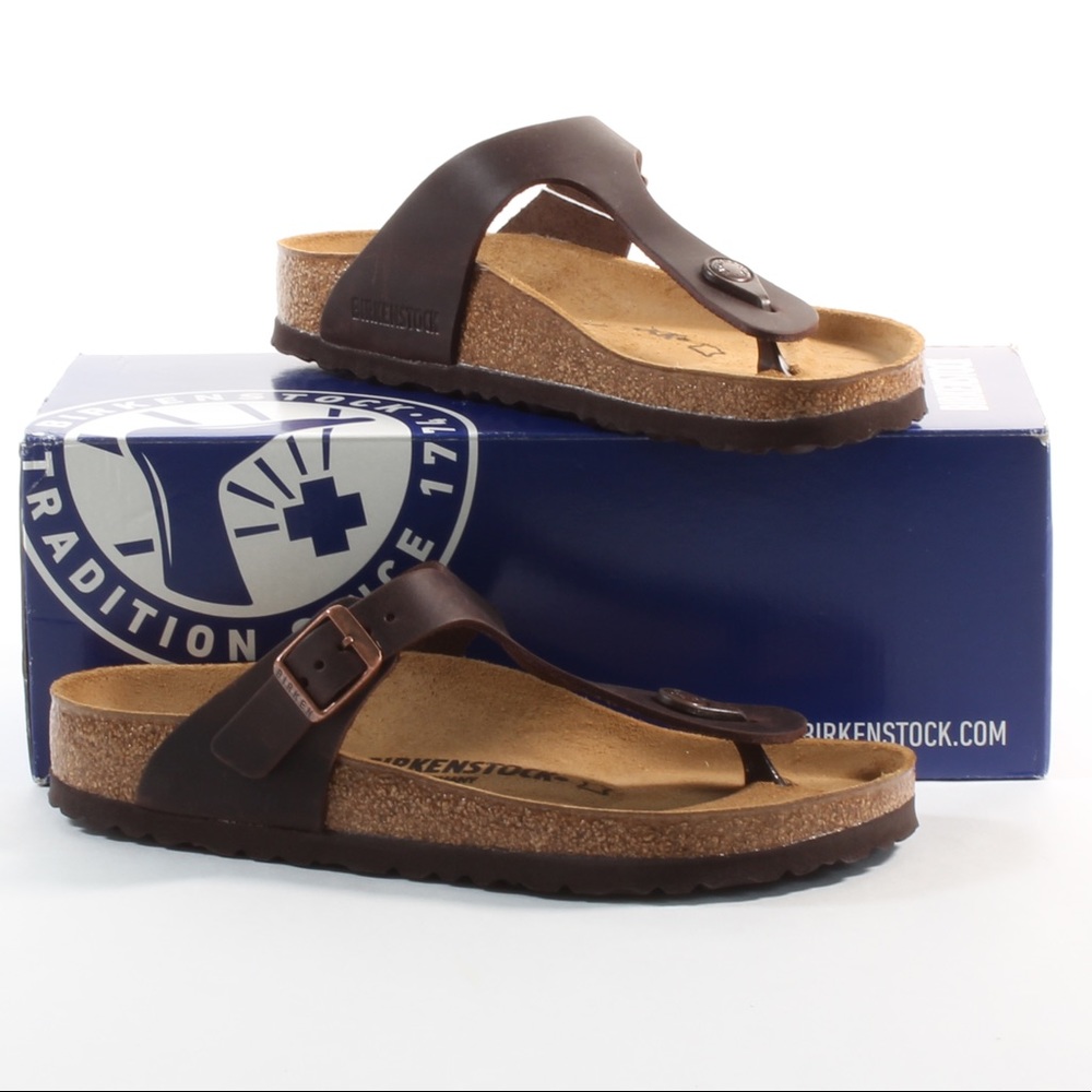 Women’s Birkenstock Gizeh Brown Cork Sandals NEW - Picture 2 of 8